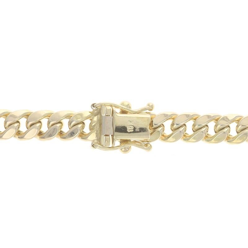 Yellow Gold Diamond Cut Curb Chain Men's Necklace 24
