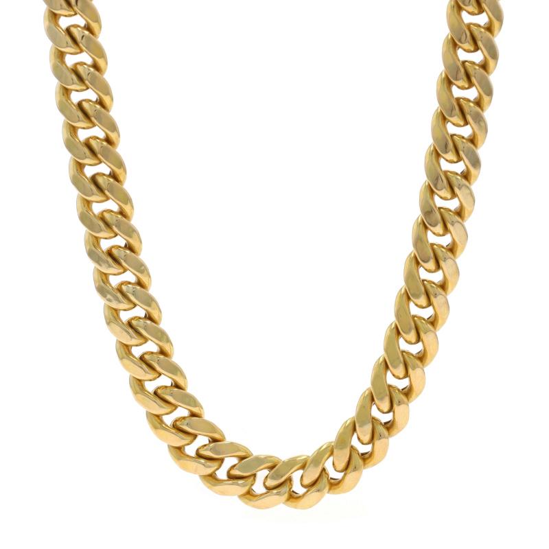 Contenu du métal : Or jaune 10k

Style de chaîne : Coupe diamantée
Style du collier : Chaîne
Type de fermeture : Fermoir à onglet avec deux fermoirs de sécurité latéraux
Caractéristiques : Construction à maillons creux pour un port confortable tout