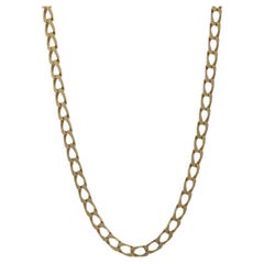 Yellow Gold Diamond Cut Curb Chain Necklace 17 1/2" - 18k