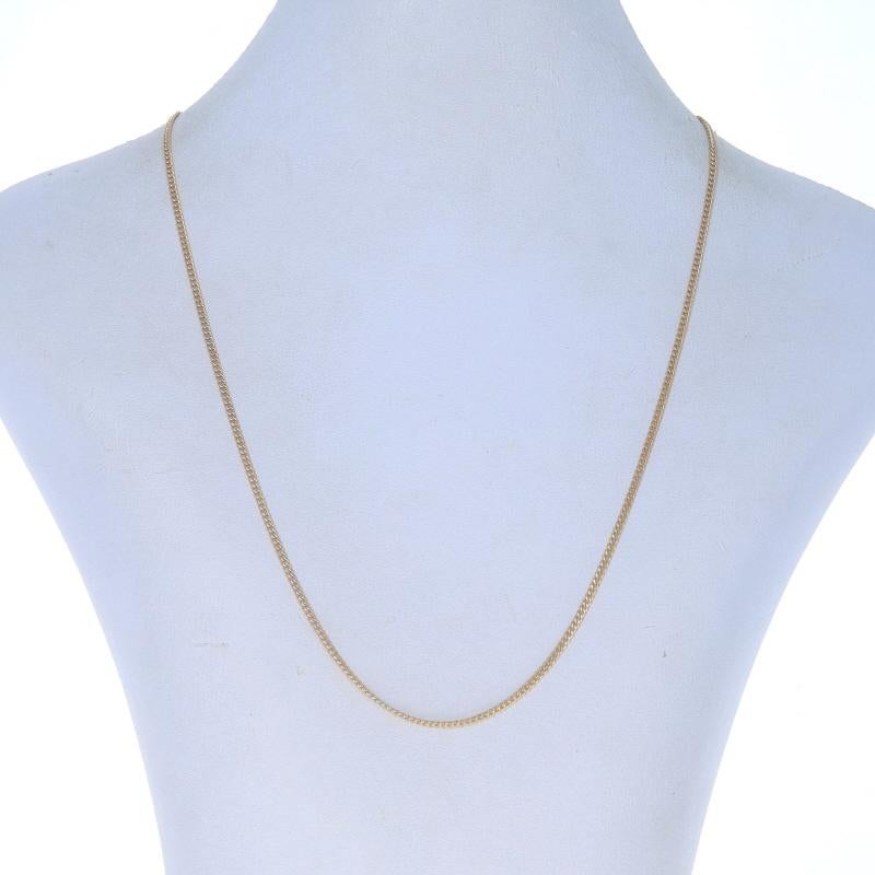 Yellow Gold Diamond Cut Curb Chain Necklace 18
