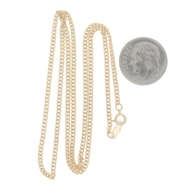Women's Yellow Gold Diamond Cut Curb Chain Necklace 18