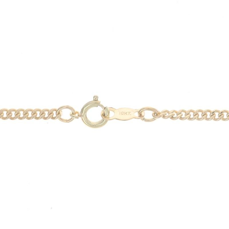Yellow Gold Diamond Cut Curb Chain Necklace 18