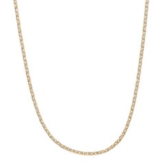 Yellow Gold Diamond Cut Curb Chain Necklace 18" - 14k