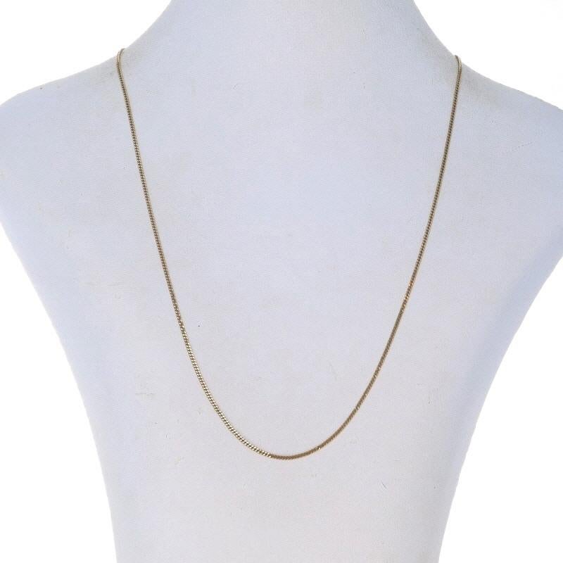 Yellow Gold Diamond Cut Curb Chain Necklace 18