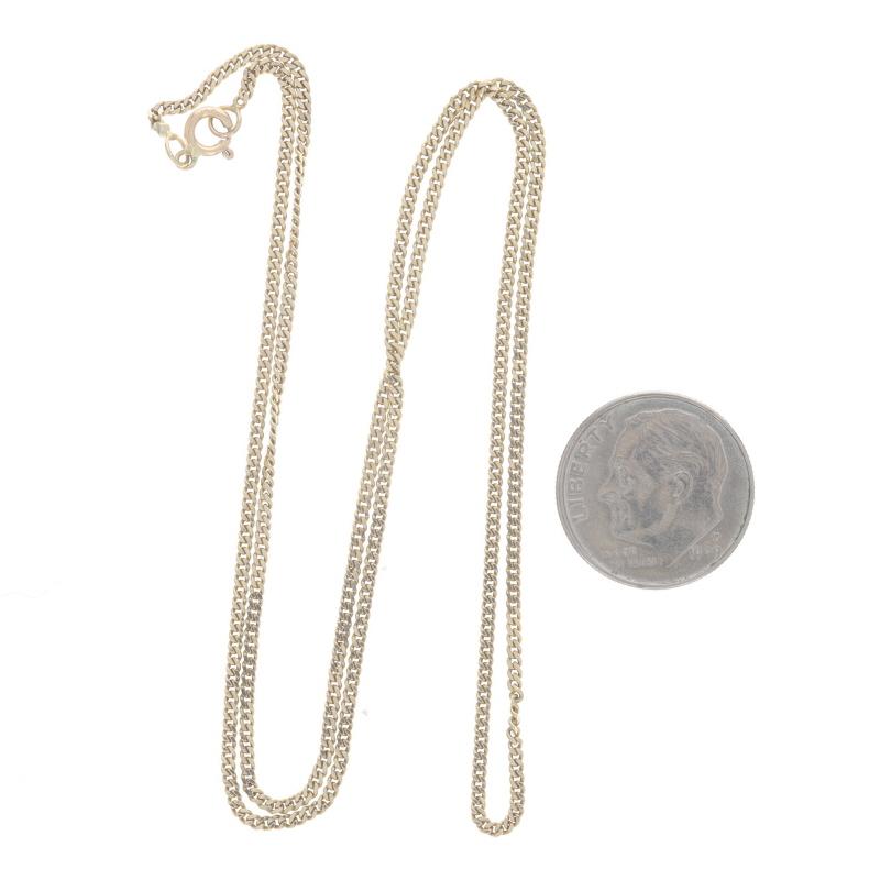 Women's Yellow Gold Diamond Cut Curb Chain Necklace 18