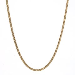 Yellow Gold Diamond Cut Curb Chain Necklace 18" - 14k