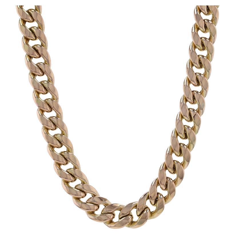 Yellow Gold Diamond Cut Curb Chain Necklace 20" - 10k Unisex For Sale