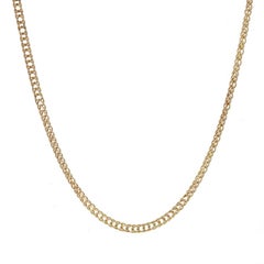 Yellow Gold Diamond Cut Curb Chain Necklace 20" - 14k