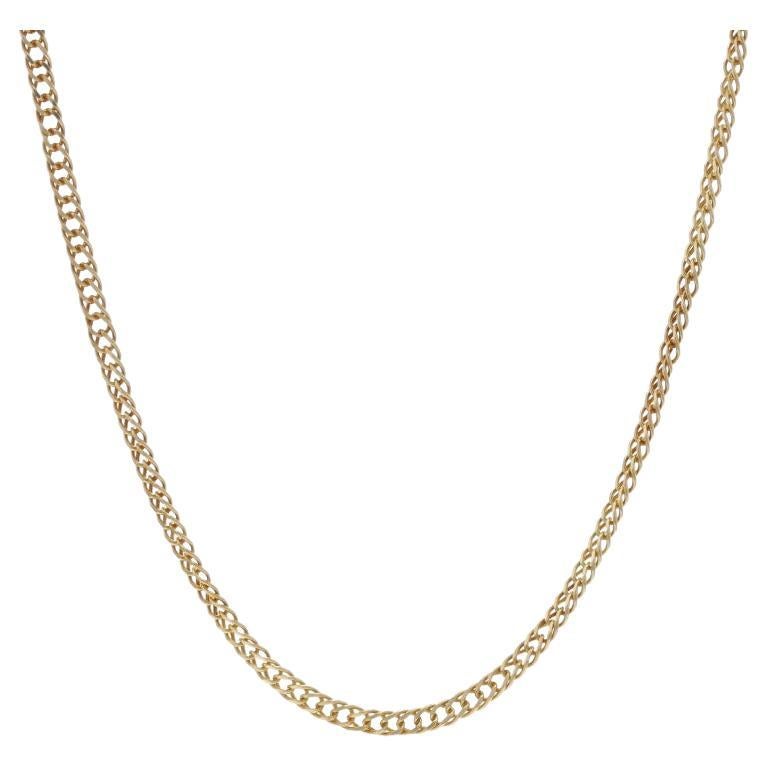 Yellow Gold Diamond Cut Curb Chain Necklace 20" - 14k