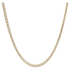 Yellow Gold Diamond Cut Curb Chain Necklace 20" - 14k
