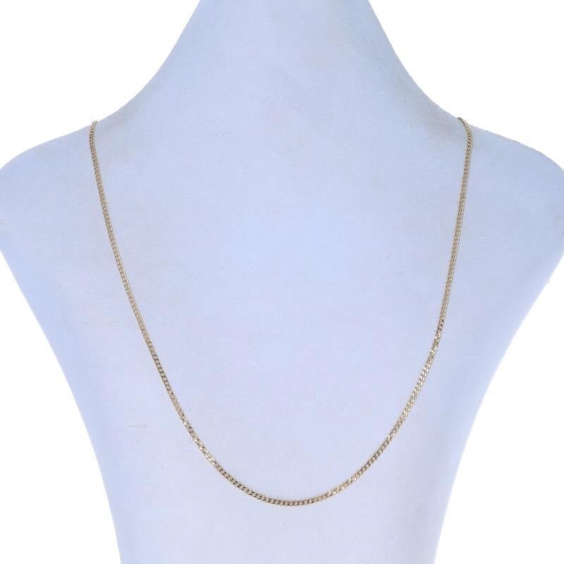 Yellow Gold Diamond Cut Curb Chain Necklace 22