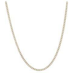Yellow Gold Diamond Cut Curb Chain Necklace 22" - 10k