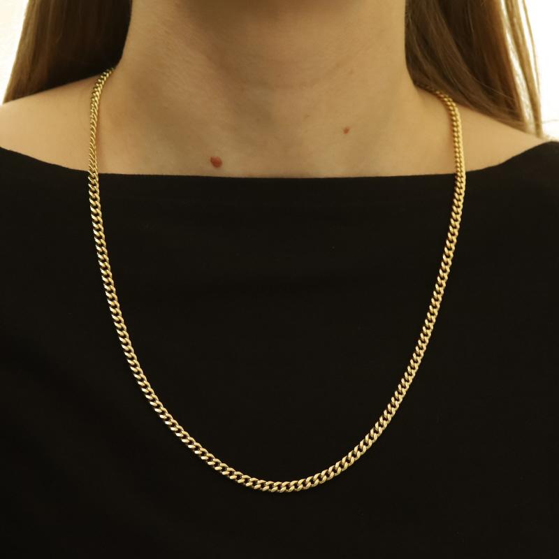 Collier à chaîne en or jaune avec diamants 23 3/4