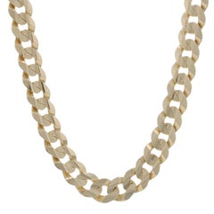 Yellow Gold Diamond Cut Curb Chain Necklace 24 3/4" - 10k