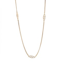 Collana a catena in oro giallo con taglio a diamante - 14 carati - 14k