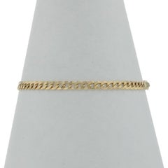 Yellow Gold Diamond Cut Curb Chain Unisex Bracelet 7 1/4" - 10k