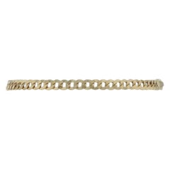 Yellow Gold Diamond Cut Curb Chain Unisex Bracelet 7 1/4" - 10k