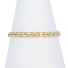 Yellow Gold Diamond Cut Double Curb Chain Bracelet 6 3/4" 14k