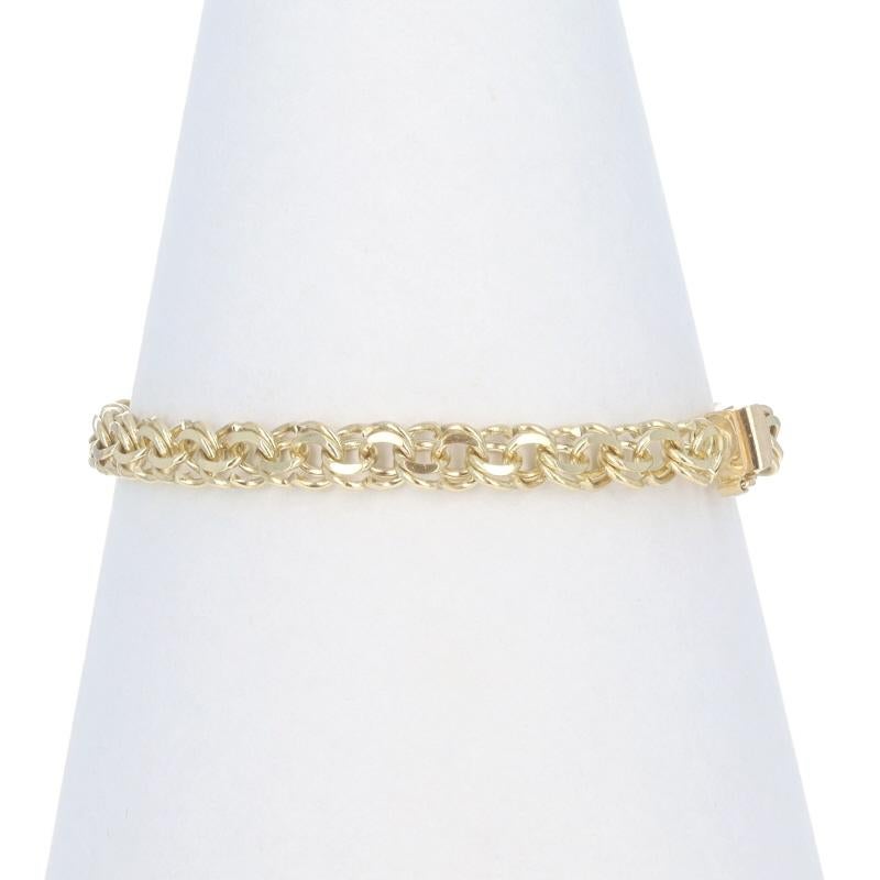 Bracelet en or jaune à double chaîne avec diamants 6 3/4