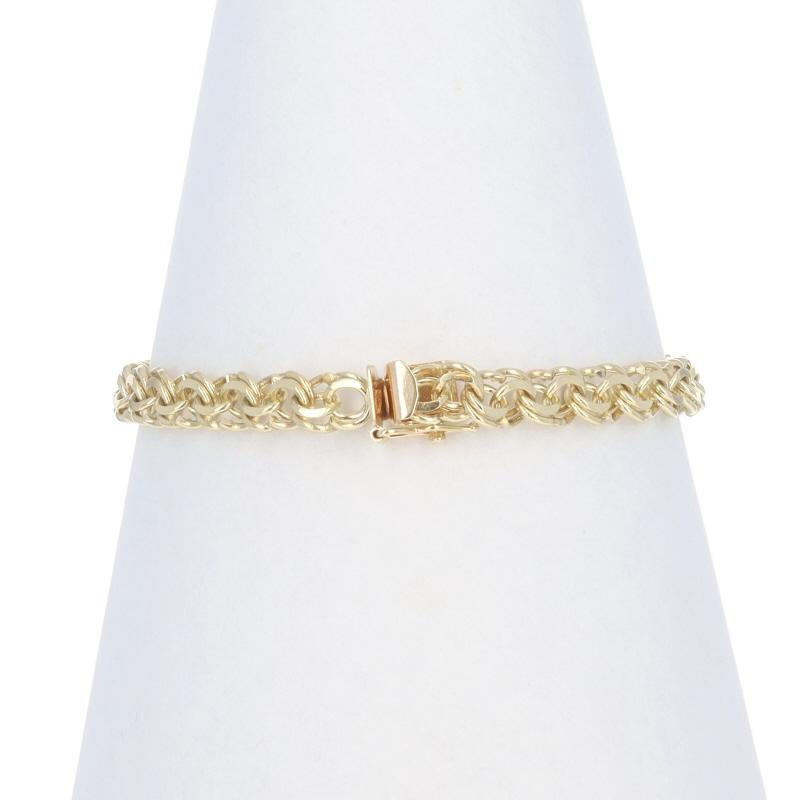 Bracelet en or jaune à double chaîne avec diamants 6 3/4