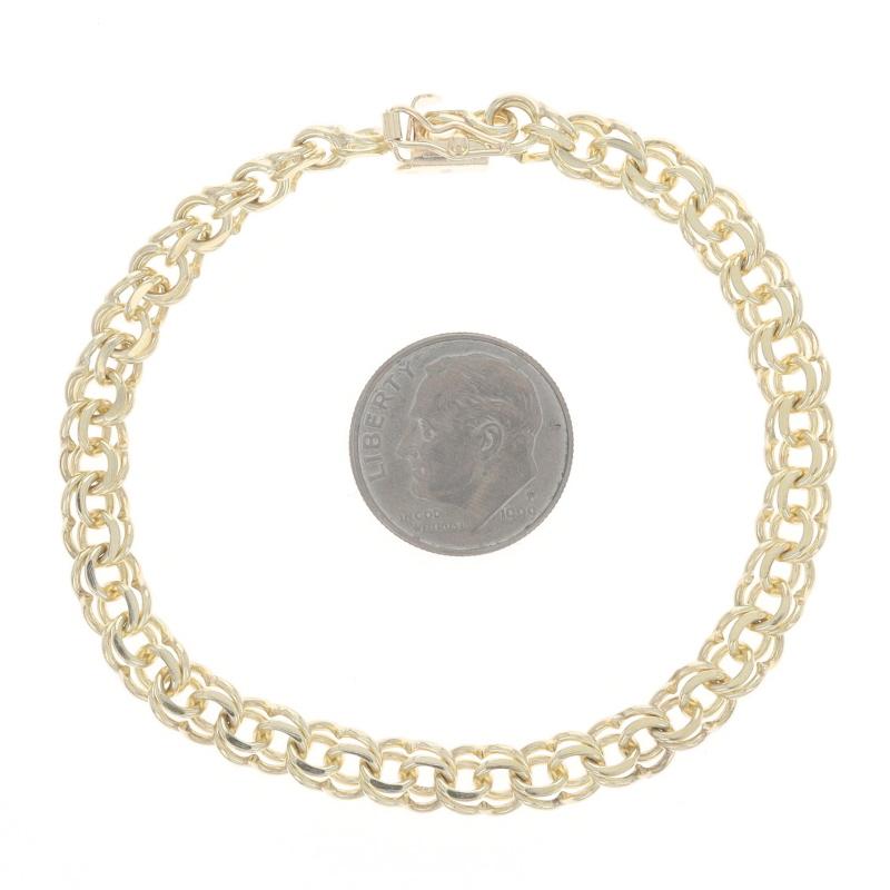 Bracelet en or jaune à double chaîne avec diamants 6 3/4