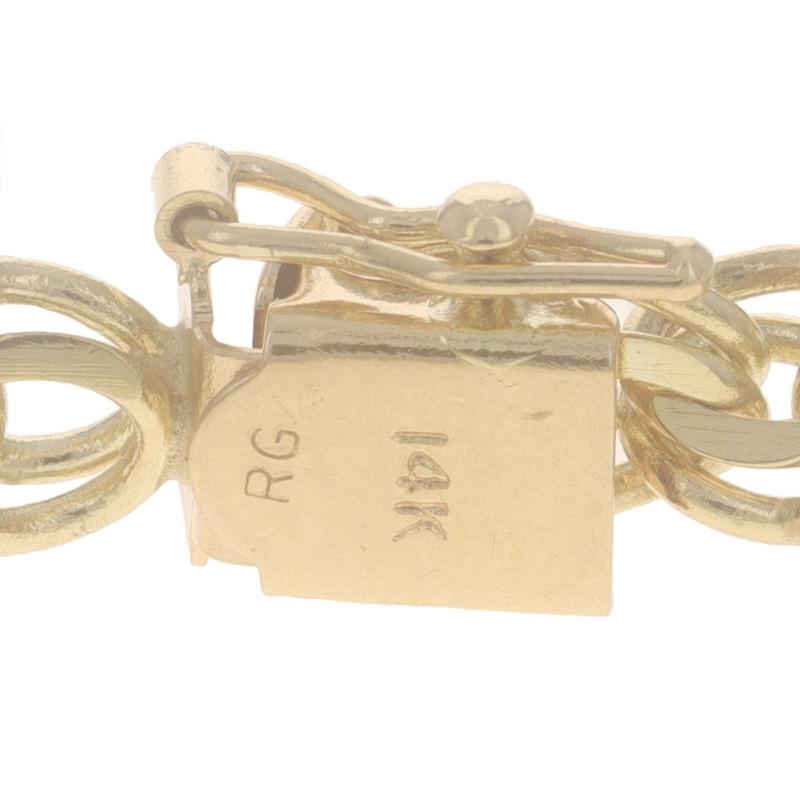 Bracelet en or jaune à double chaîne avec diamants 6 3/4