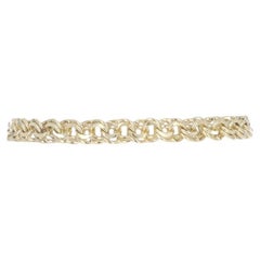 Yellow Gold Diamond Cut Double Curb Chain Bracelet 6 3/4" 14k
