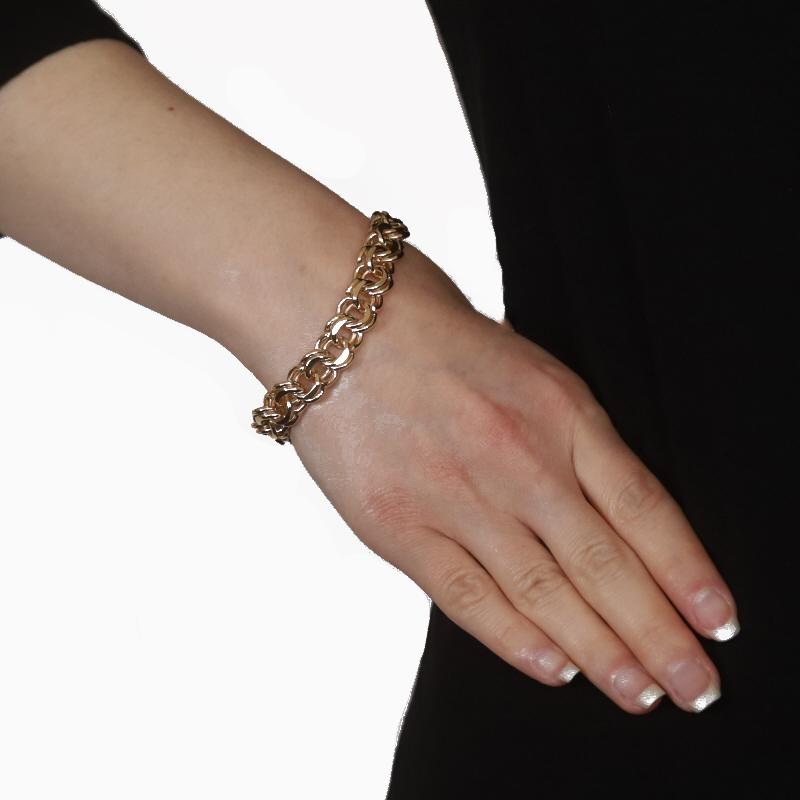 Contenu du métal : Or jaune 14k

Style : Charme de départ
Style de chaîne : Coupe en diamant à double bordure
Style de bracelet : Chaîne
Type de fermeture : Fermoir à onglet avec fermoir de sécurité d'un côté

Mesures
Longueur : 7 1/2