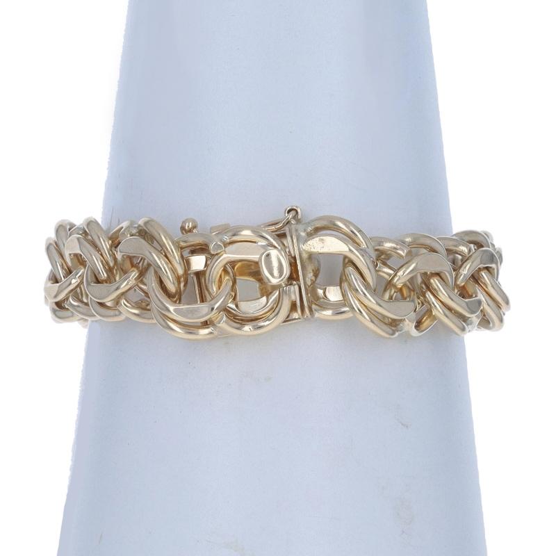 Gelbgold Diamantschliff Double Curb Kettenarmband 7 1/2
