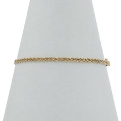 Yellow Gold Diamond Cut Double Rope Chain Bracelet 6 3/4" - 14k