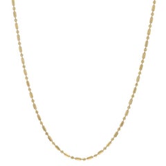 Yellow Gold Diamond Cut Fancy Bead Chain Necklace 24" 14k