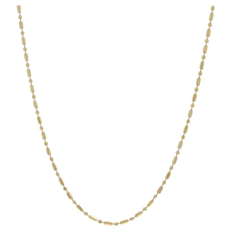 Collana a catena con perline fantasia in oro giallo con taglio a diamante da 24" 14k
