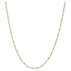 Yellow Gold Diamond Cut Fancy Bead Chain Necklace 24" 14k
