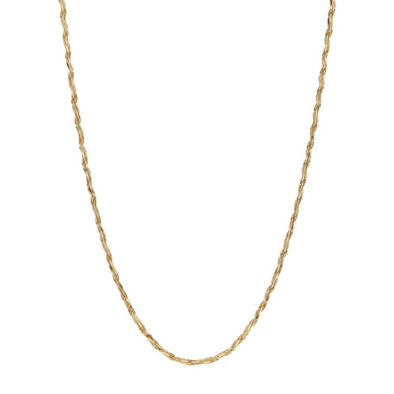 Yellow Gold Diamond Cut Fancy Chain Necklace 20 1/2" - 14k Italy