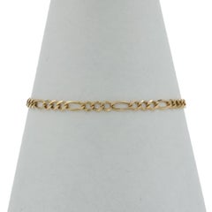 Yellow Gold Diamond Cut Figaro Chain Bracelet 5 1/2" - 14k