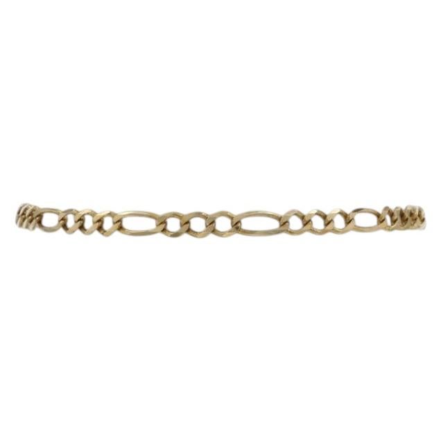 Yellow Gold Diamond Cut Figaro Chain Bracelet 5 1/2" - 14k
