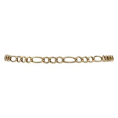 Yellow Gold Diamond Cut Figaro Chain Bracelet 5 1/2" - 14k