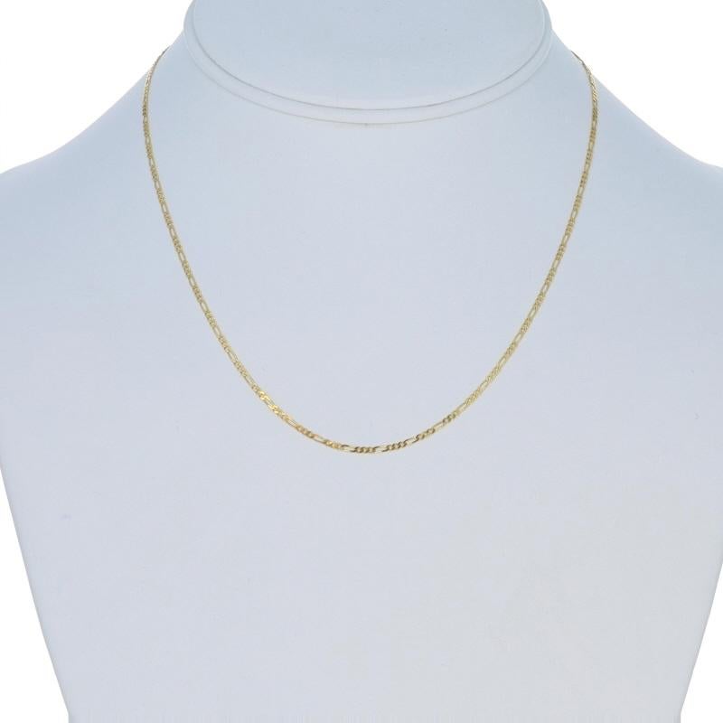 Catena in oro giallo con taglio a diamante Figaro Collana dainty 16