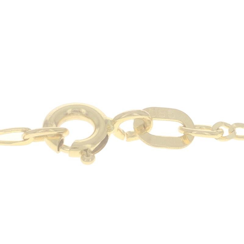 Donna Catena in oro giallo con taglio a diamante Figaro Collana dainty 16