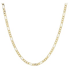 Catena in oro giallo con taglio a diamante Figaro Collana dainty 16" 14k