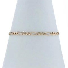 Yellow Gold Diamond Cut Figaro Chain Men's Bracelet 9 1/4" - 10k