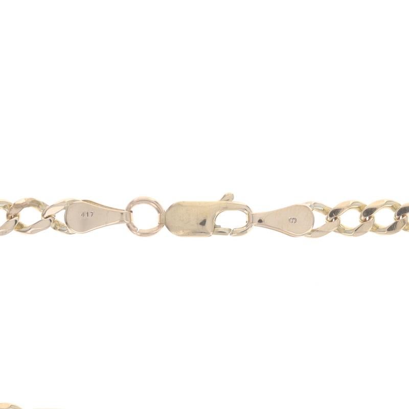 Yellow Gold Diamond Cut Figaro Chain Men's Bracelet 9 1/4