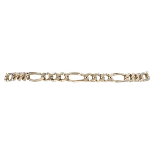 Yellow Gold Diamond Cut Figaro Chain Men
s Bracelet 9 1/4" - 10k