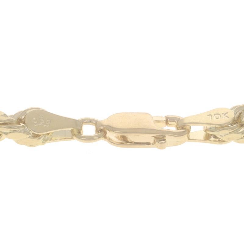 Yellow Gold Diamond Cut Figaro Chain Men's Necklace 19 3/4