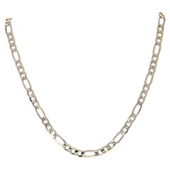 Yellow Gold Diamond Cut Figaro Chain Men's Necklace 19 3/4" - 10k