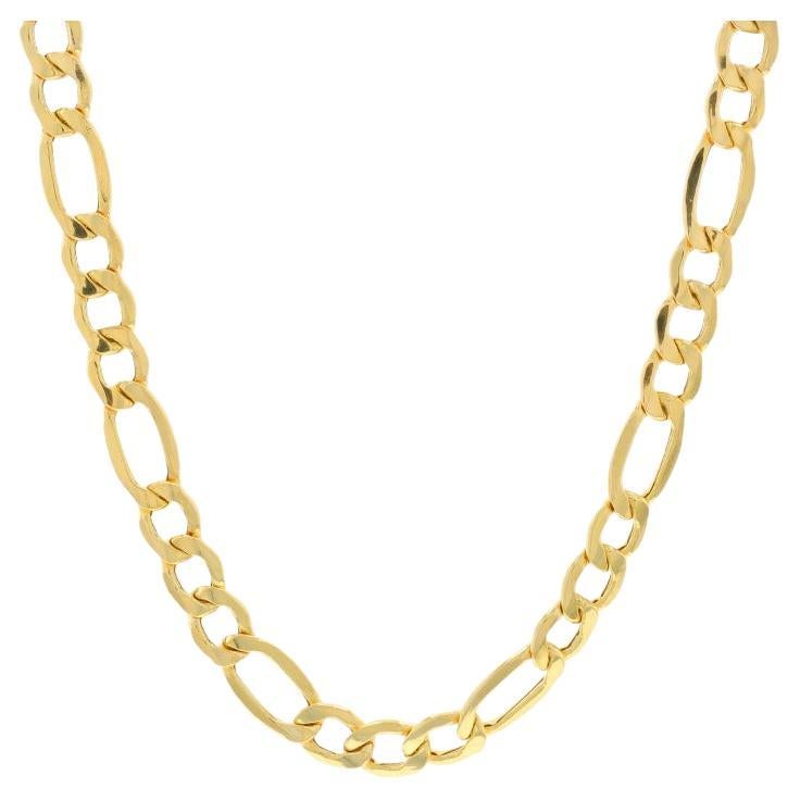 Yellow Gold Diamond Cut Figaro Chain Men's Necklace 19 3/4" - 10k