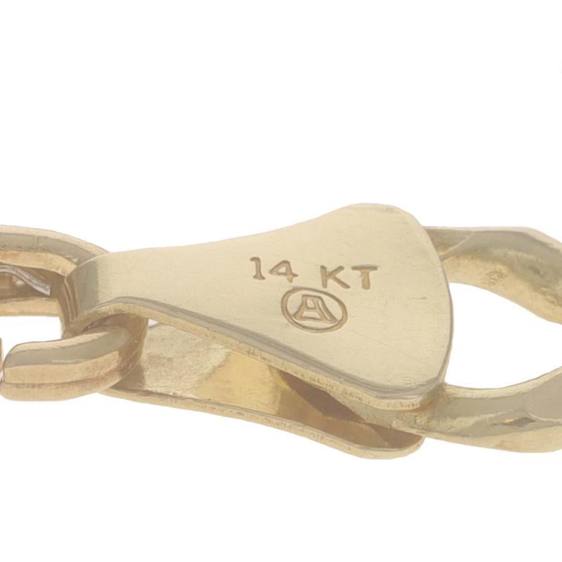 Yellow Gold Diamond Cut Figaro Chain Men's Necklace 20 1/4