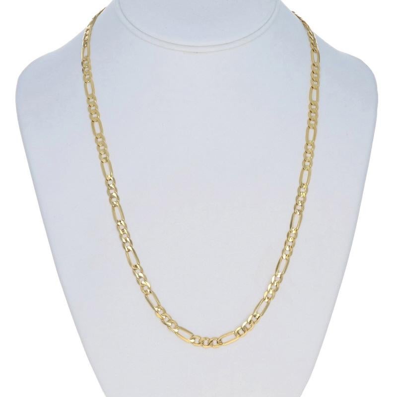 Yellow Gold Diamond Cut Figaro Chain Men's Necklace 22