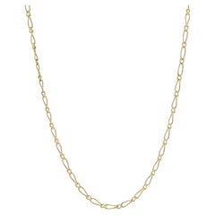 Collana a catena in oro giallo con taglio a diamante Figaro da 17 1/2" - 10k