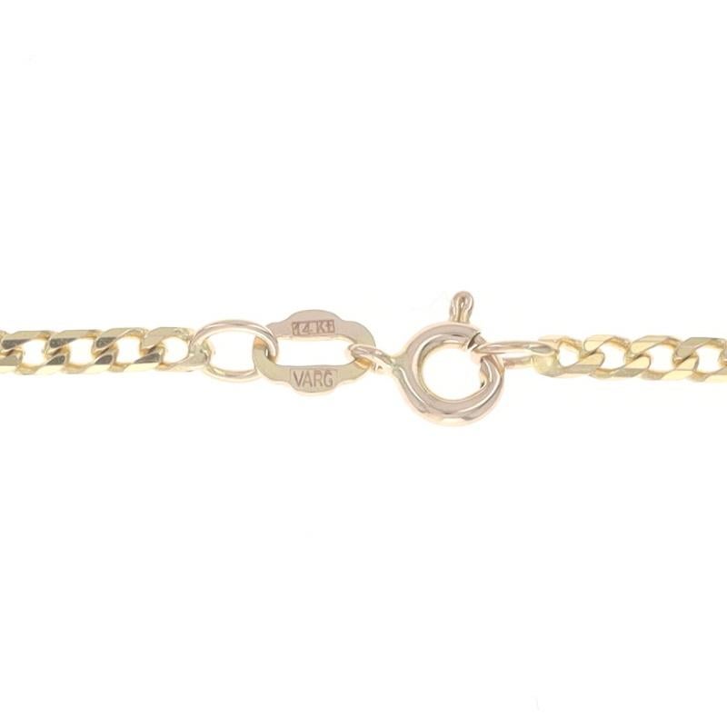 Women's or Men's Yellow Gold Diamond Cut Figaro Chain Necklace 18